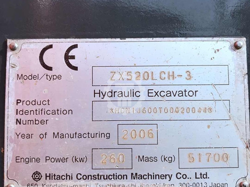 Used Hitachi ZX520 for Sale