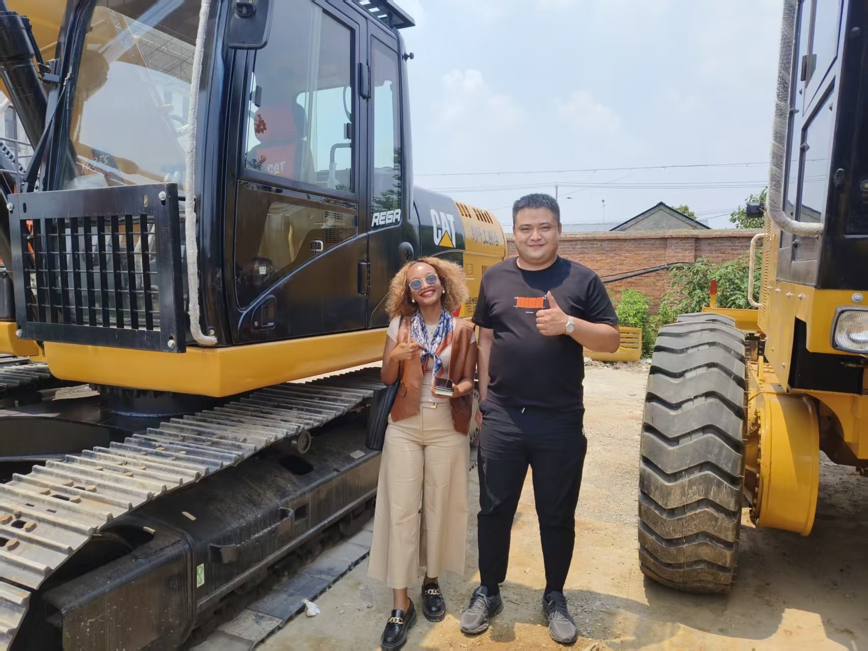 African Client Visits Used Caterpillar Excavator Yard, Praises Quality and Performance